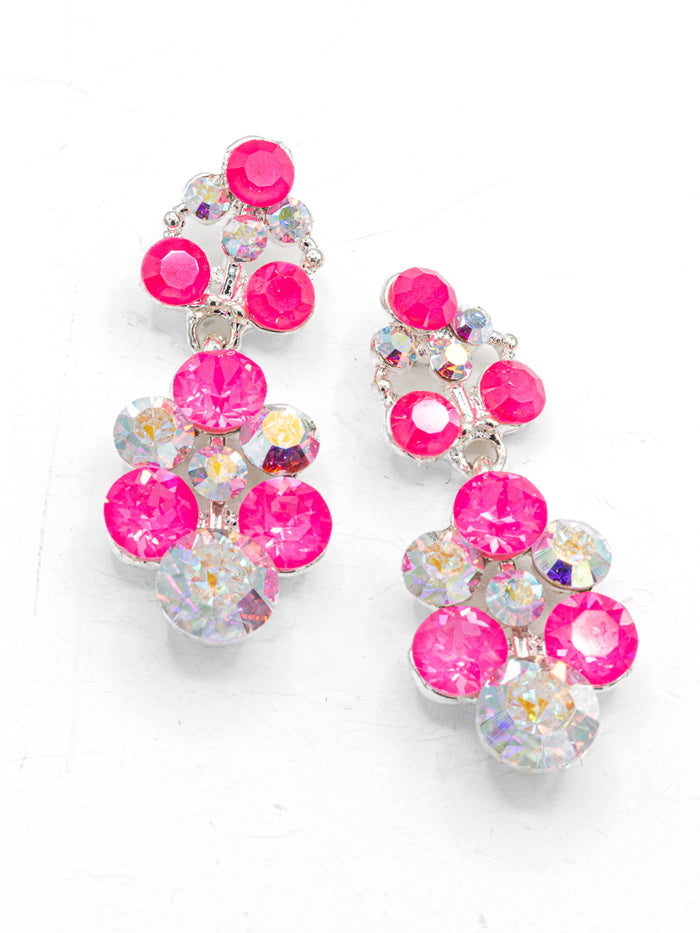 Eliza Benton Grace Earring Electric Pink AB Mix