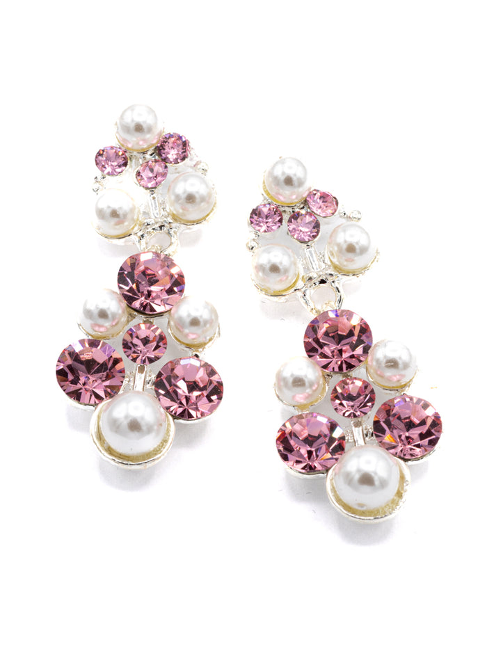 Eliza Benton Grace Earring Light Rose/Pearl Mix