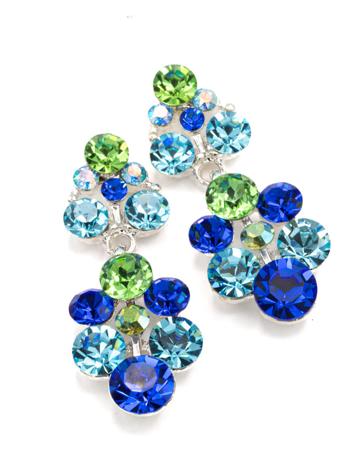 Eliza Benton Grace Earring Peridot/Aqua/Sapphire Mix
