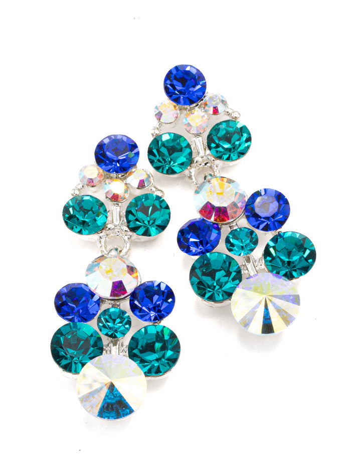 Eliza Benton Grace Earring Sapphire, AB, and Blue Zircon Mix