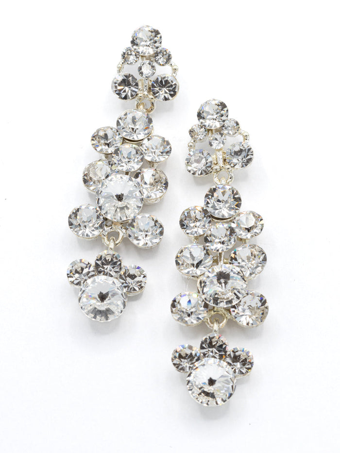 Eliza Benton Gracie crystal rhinestone statement drop earrings in Crystal