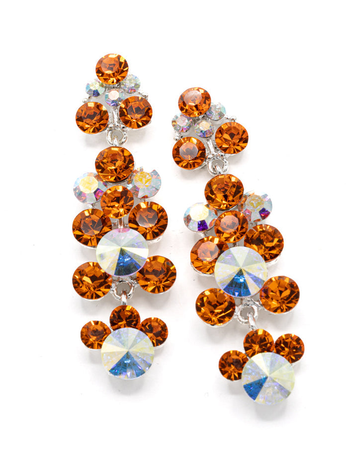 Eliza Benton Gracie crystal rhinestone statement drop earrings in Sun AB Mix