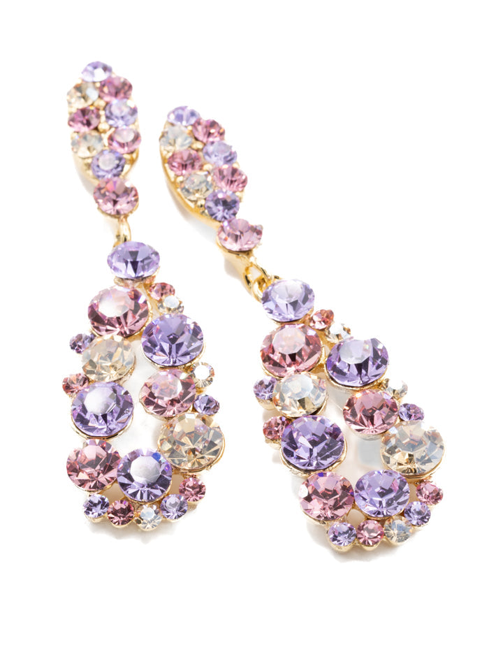 Eliza Benton Lauren Earring Gold/Violet/Lt. Rose on Gold