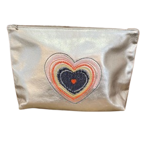Embroidered Leather Clutch
