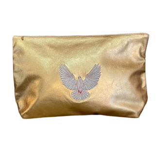 Embroidered Leather Clutch