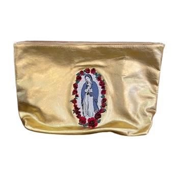 Embroidered Leather Clutch