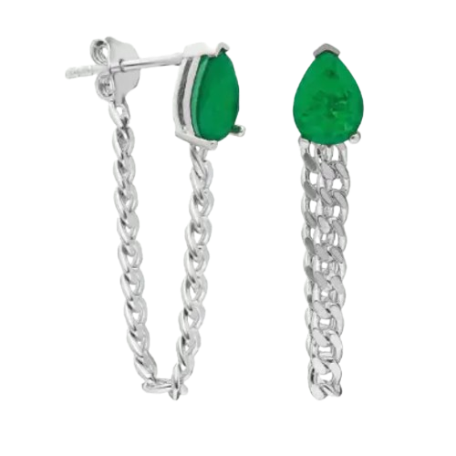 Emerald Chain Earrings