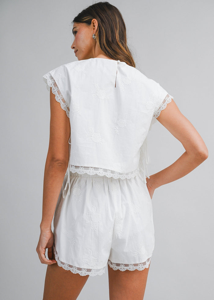 WHITE MINI SHORTS