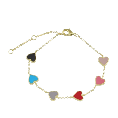 Enamel Heart Bracelet