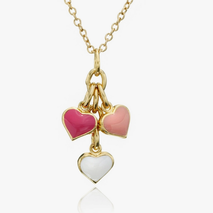 Enamel Heart Cluster Necklace