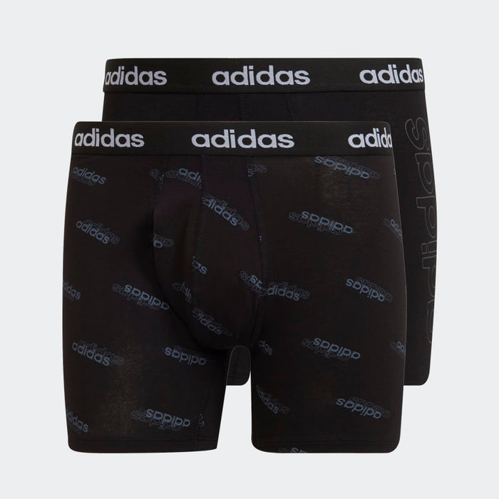 ADIDAS ESSENTIALS LOGO BOXER BRIEFS TWO-PACK