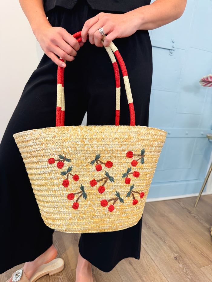 Farmers Market Straw Tote