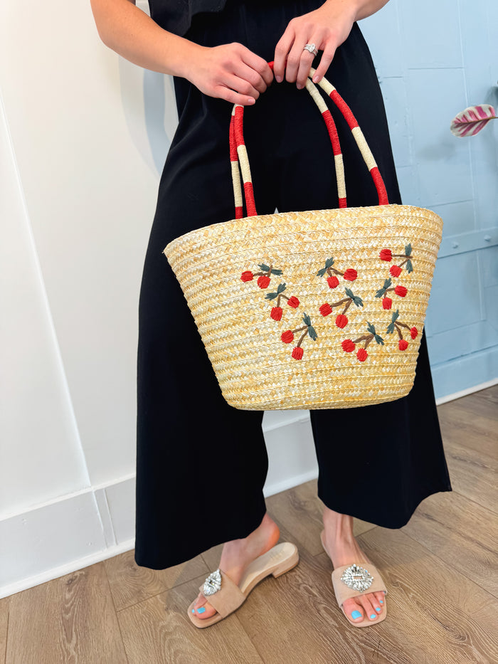 Farmers Market Straw Tote