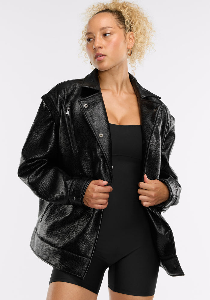 Faux Leather Moto Jacket