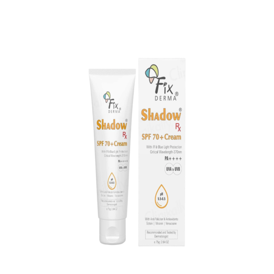 Fixderma Shadow Rx Sunscreen Cream SPF 70+ PA++++, 75gm