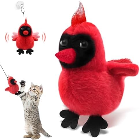 Flapping Bird Cat Toy with Lifelike Bird Chirp Cat Toys Pet Clever