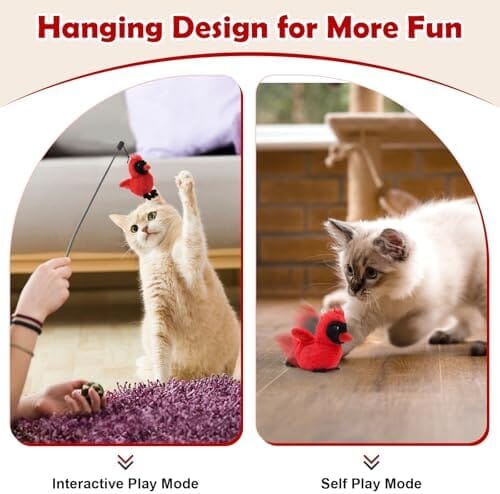 Flapping Bird Cat Toy with Lifelike Bird Chirp Cat Toys Pet Clever