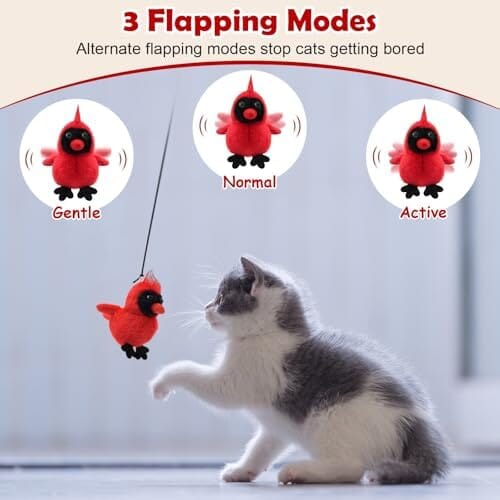 Flapping Bird Cat Toy with Lifelike Bird Chirp Cat Toys Pet Clever