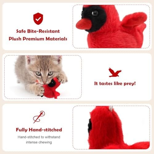 Flapping Bird Cat Toy with Lifelike Bird Chirp Cat Toys Pet Clever
