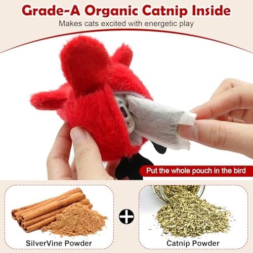 Flapping Bird Cat Toy with Lifelike Bird Chirp Cat Toys Pet Clever