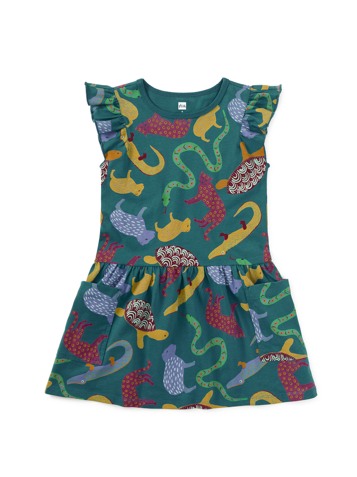Flutter Sleeve Pocket Dress