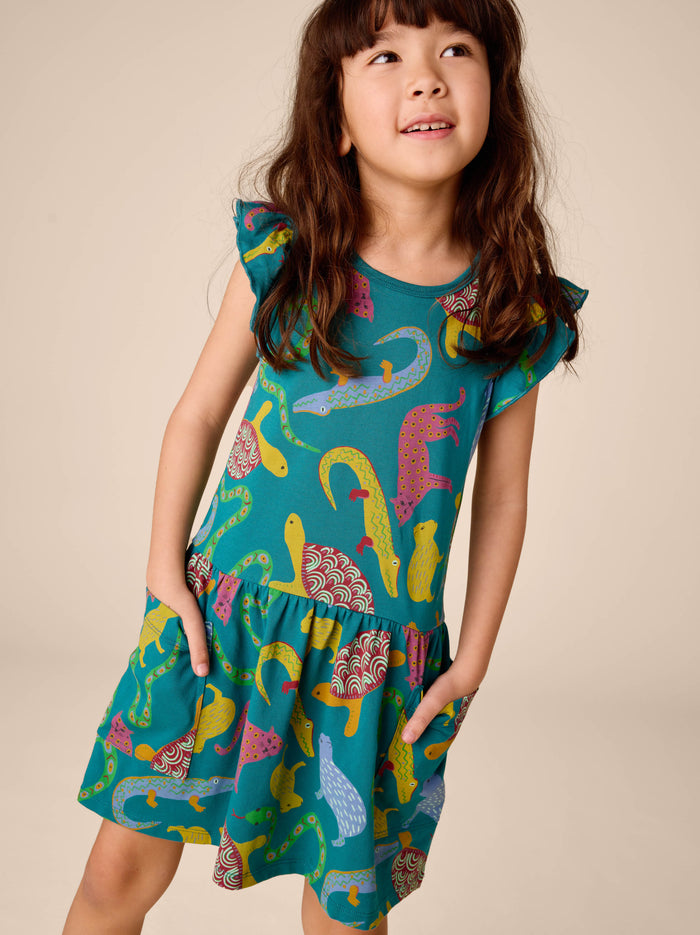 Flutter Sleeve Pocket Dress
