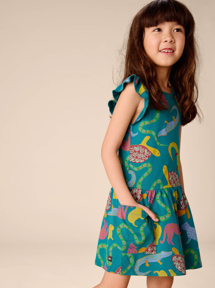 Flutter Sleeve Pocket Dress