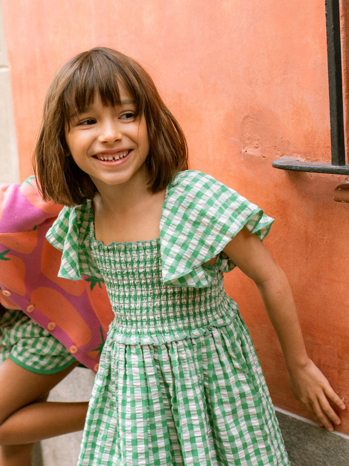 Flutter Sleeve Smocked Dress