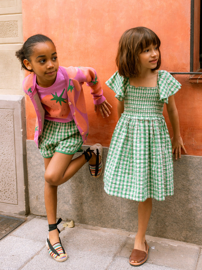 Flutter Sleeve Smocked Dress