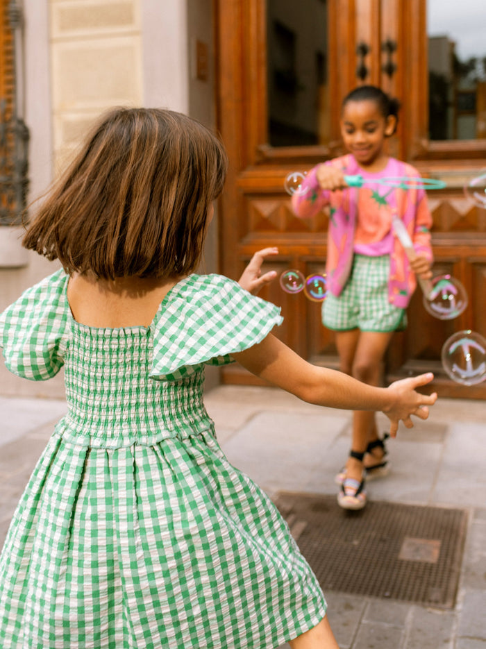Flutter Sleeve Smocked Dress