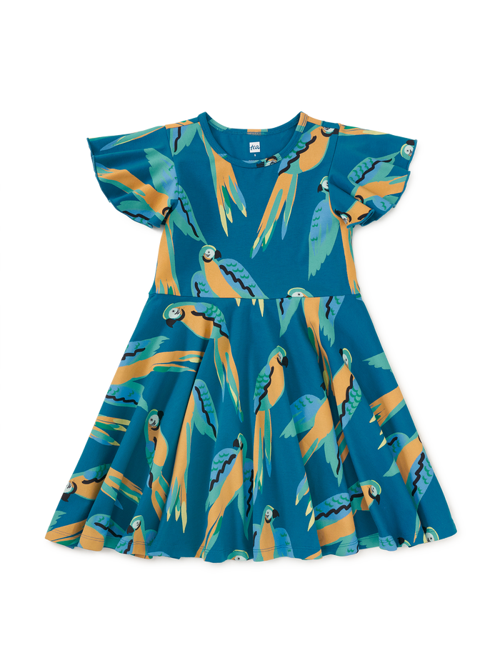 Flutter Sleeve Twirl Dress
