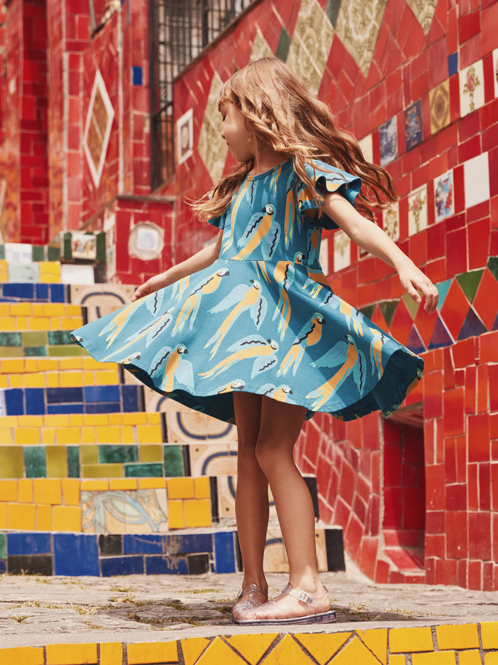 Flutter Sleeve Twirl Dress