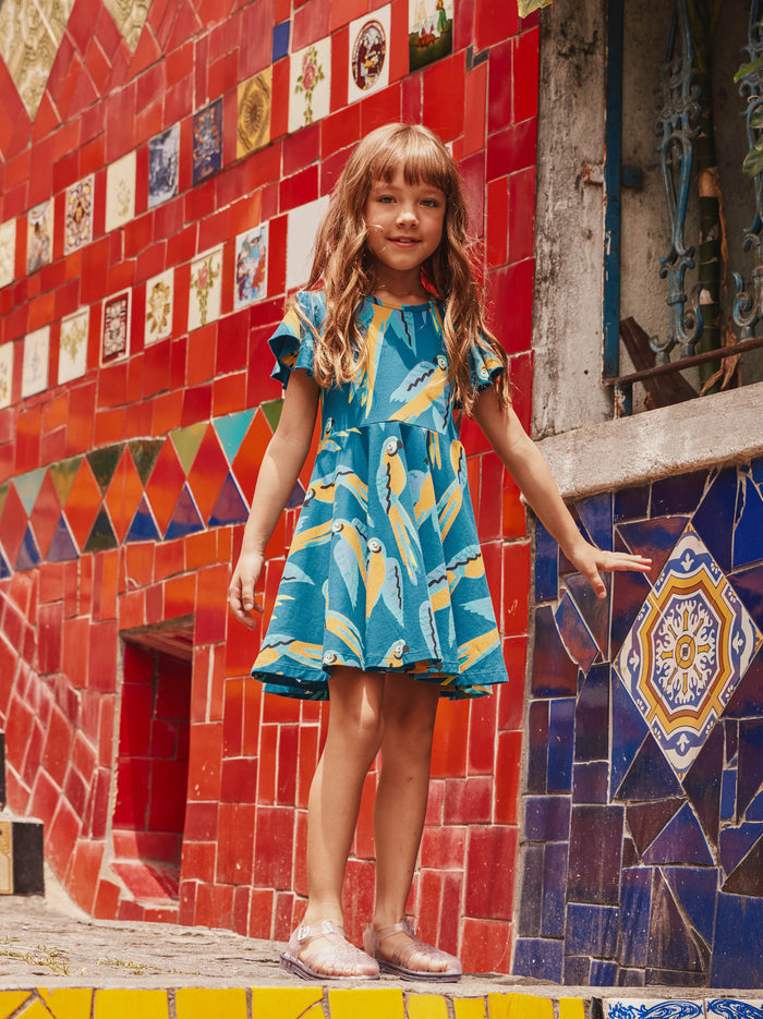 Flutter Sleeve Twirl Dress