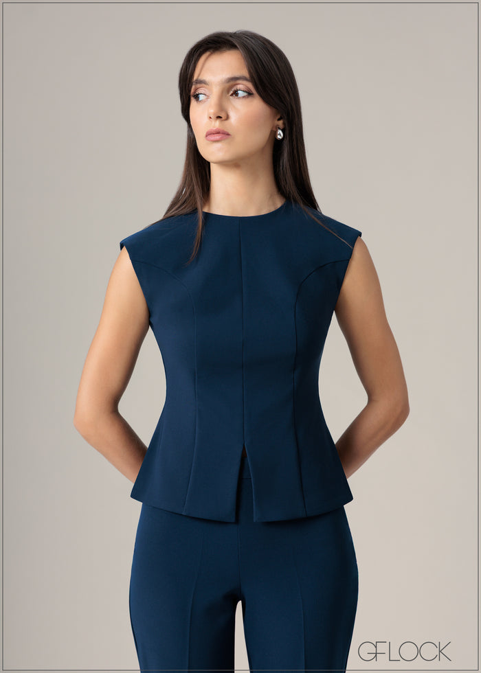 Front Slit Detailed Top - 240726