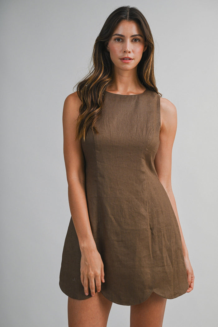 LINEN MIDI DRESS