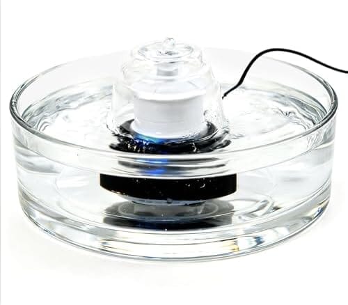 Glass Cat and Dog Water Fountain 90oz/2.7L, Automatic Pet Water Dispenser with Quiet Pump Dog Bowls & Feeders Pet Clever