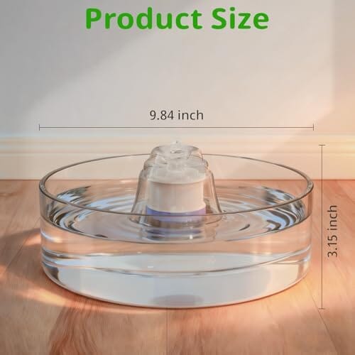 Glass Cat and Dog Water Fountain 90oz/2.7L, Automatic Pet Water Dispenser with Quiet Pump Dog Bowls & Feeders Pet Clever