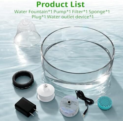 Glass Cat and Dog Water Fountain 90oz/2.7L, Automatic Pet Water Dispenser with Quiet Pump Dog Bowls & Feeders Pet Clever