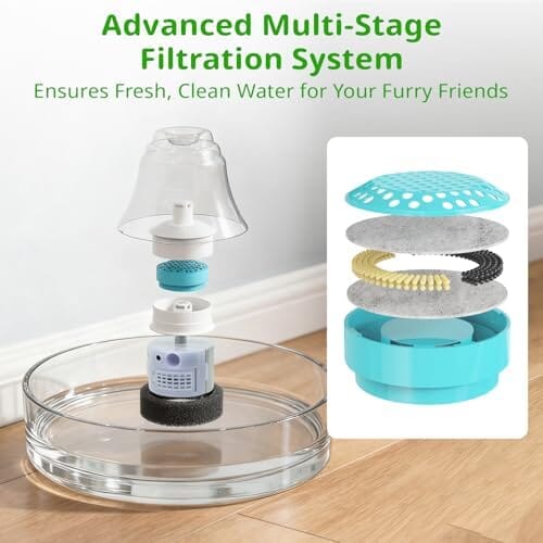 Glass Cat and Dog Water Fountain 90oz/2.7L, Automatic Pet Water Dispenser with Quiet Pump Dog Bowls & Feeders Pet Clever