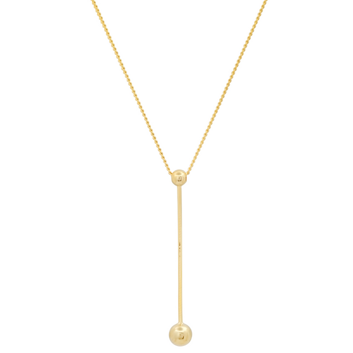 Gold Ball Y Necklace