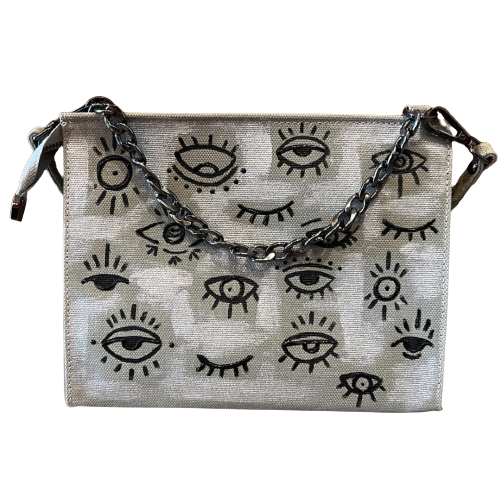 Handpainted Clutch Multi Eyes