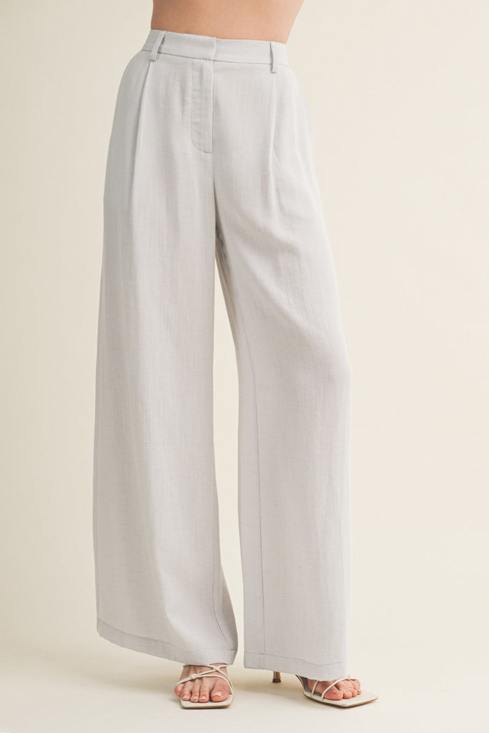 PLEATED WIDE LEG PANTS