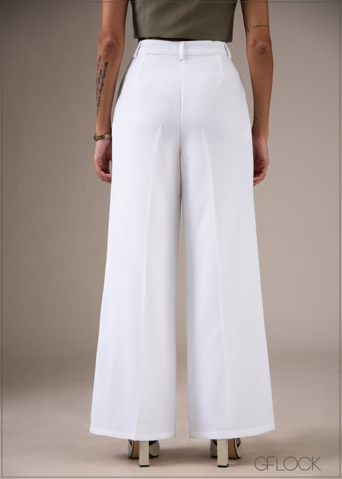 High Waist Pleated Pant - Long Length - 060326