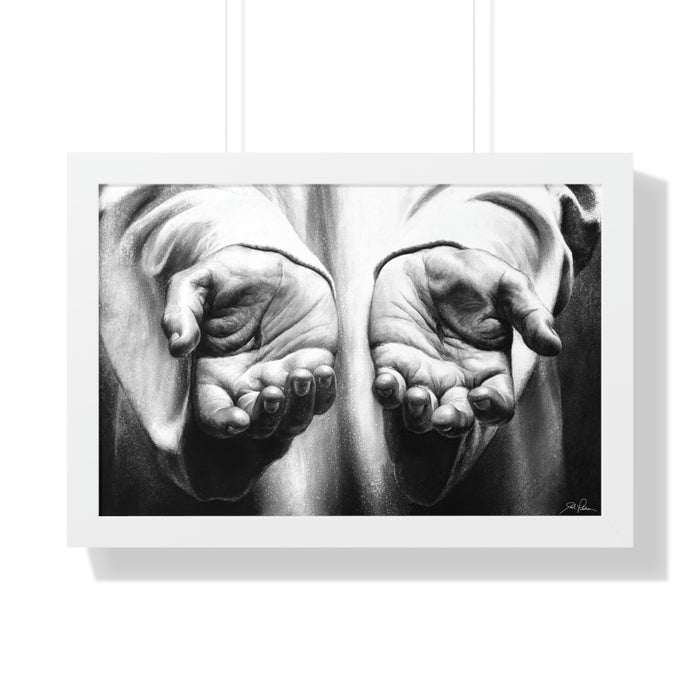 "His Hands" Framed Paper Print