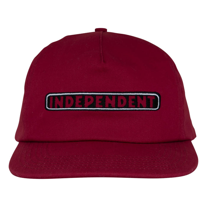 INDEPENDENT BAR LOGO SNAPBACK UNSTRUCTURED HAT