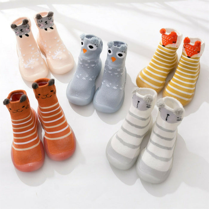 Infant Toddler Cartoon Animals Non-slip First Walkers Baby Elastic Socks Shoes