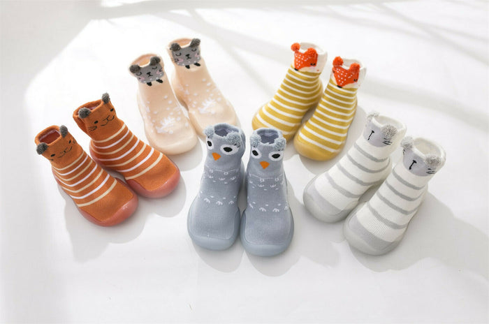 Infant Toddler Cartoon Animals Non-slip First Walkers Baby Elastic Socks Shoes