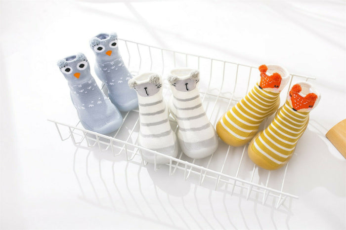 Infant Toddler Cartoon Animals Non-slip First Walkers Baby Elastic Socks Shoes