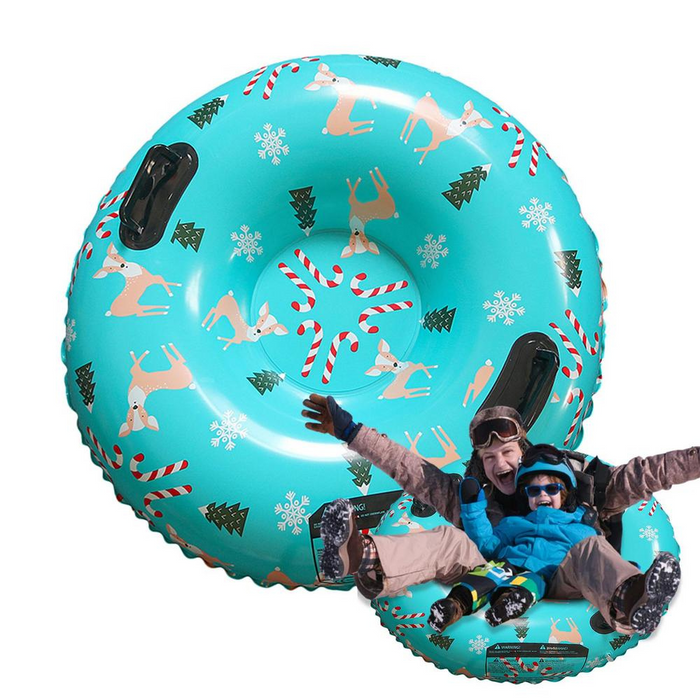 Inflatable Snow Sledding Tube with Dual Handles