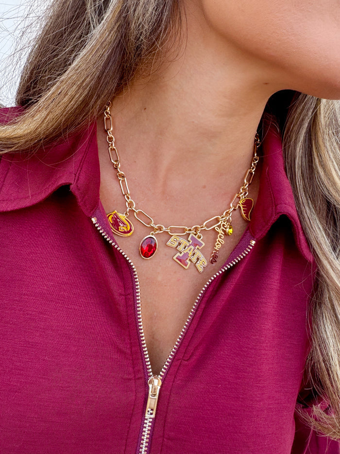 Iowa State Cyclones Gameday Charm Necklace